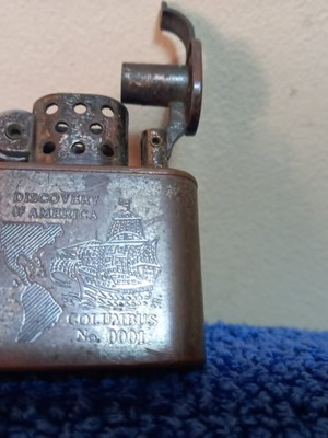 Columbus Lighter used, vintage brass finish, 1956