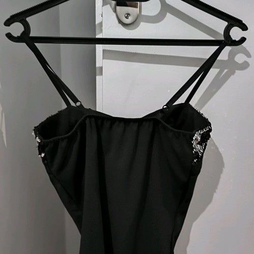 Black bodysuit with silver/black sequins like new