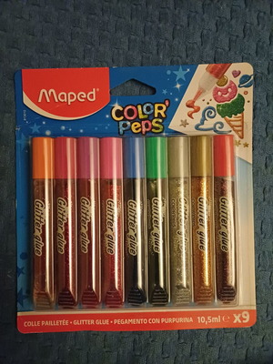 Maped Color Peps Glitter Glue, 9 κόλλες glitter των 10,5 ml