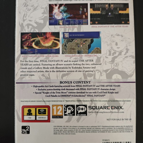 Final Fantasy IV The Complete Collection PSP box like new