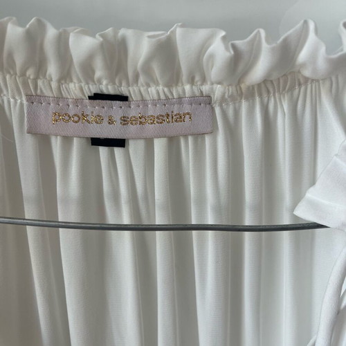 Pookie and Sebastian white dress with pleats like new, medium