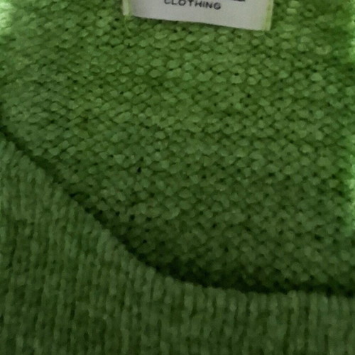 Crop top used, green chenille, size S