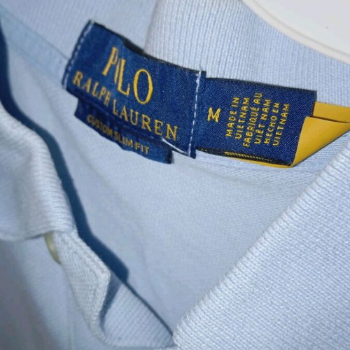 Ralph Lauren men's polo t shirt new, medium, light blue, slim fit