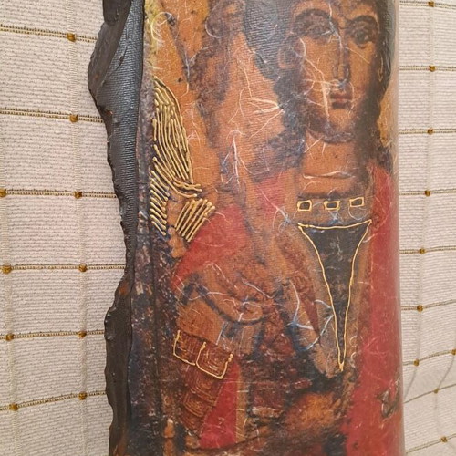 Archangel Michael handmade decoupage image on tile like new