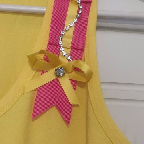 Blouse No 4 new, yellow, regular fit with shoulder design