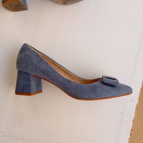 Zara kitten heels used, blue pumps with bow