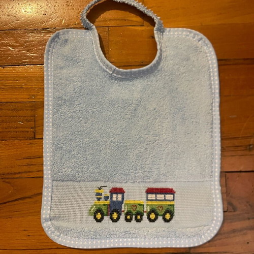 Children's bib hand-embroidered, 100% cotton, new