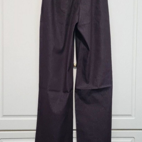 High-waisted wide-leg pants, soft purple denim, size Small