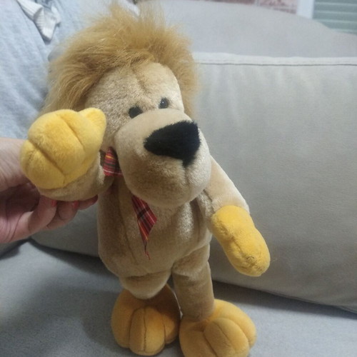 Sunkid collectible plush lion toy, retro 90s, 35 cm tall