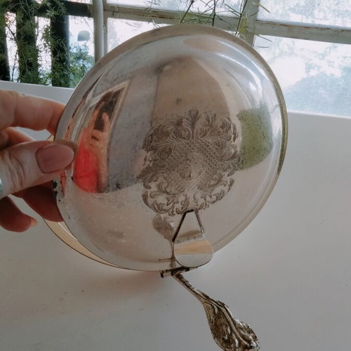 Vintage Silver-Plated Silent Butler Crumb Catcher and Ashtray