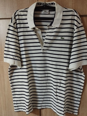 Lacoste No 6 Polo Shirt XL like new, white and blue
