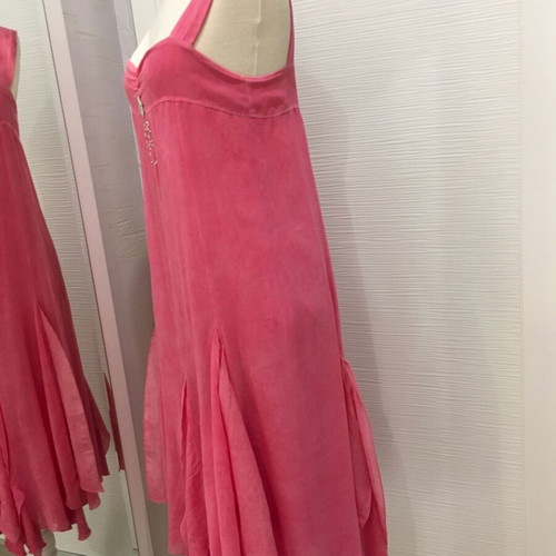 Elisa Cavaletti Long Pink Dress S Like New With Metallic Effect