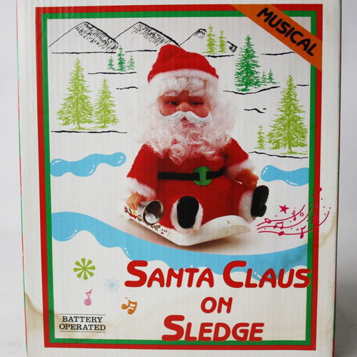 Santa Claus with sledge and music from 1990 decade new