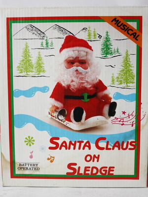 Santa Claus with sledge and music from 1990 decade new