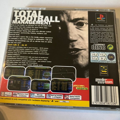 Premier Manager PlayStation (PS1) used with discoloration on cover