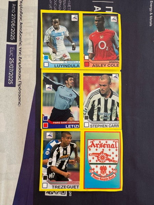 Champions Total 2006 football stickers used, set of 6