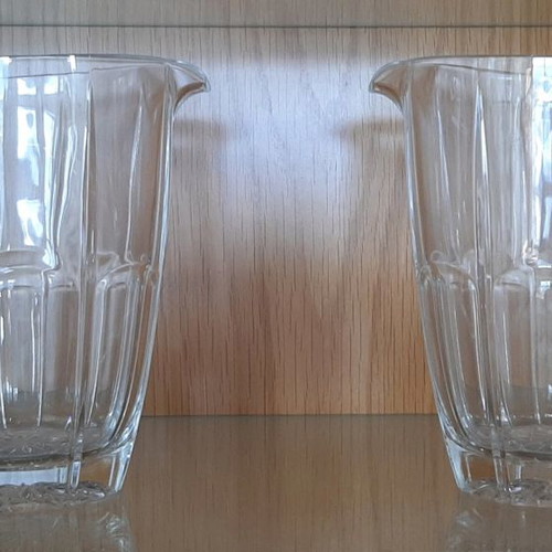 Glass pitchers used, set of 2 for water, wine, beer
