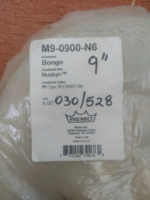 Remo NuSkyn 9" drumhead for bongo new