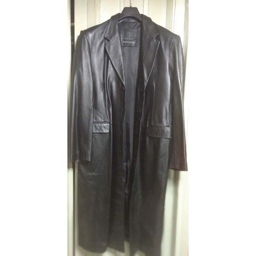 Catamaran men's leather coat, black, size L