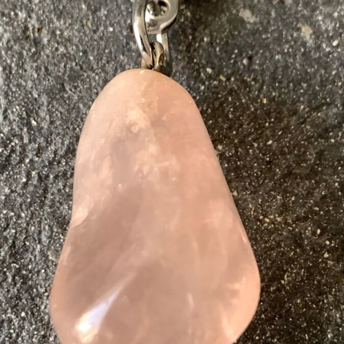 Keychain with natural quartz stone new