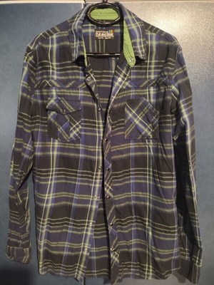 Πουκάμισο Pull & Bear XL, πολύχρωμο μπλε