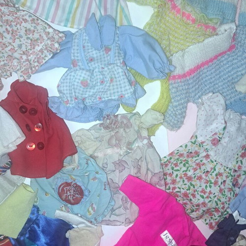 Vintage doll clothes used, large pack for various dolls