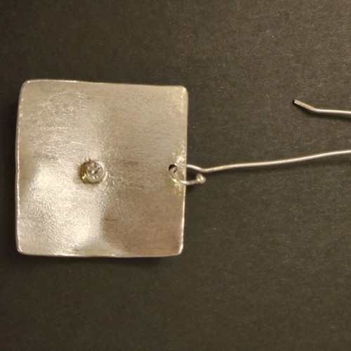 Silver 925 handmade earrings with zircon new