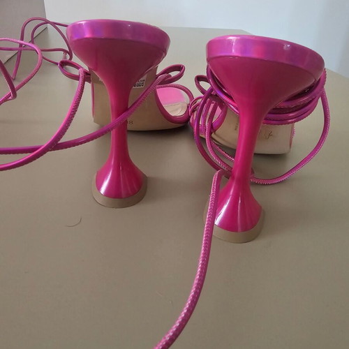 Lace Up Envie Shoes Pink Heels Size 38 New