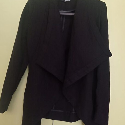 Tally Weijl short coat XS like new, black, long collar, belt