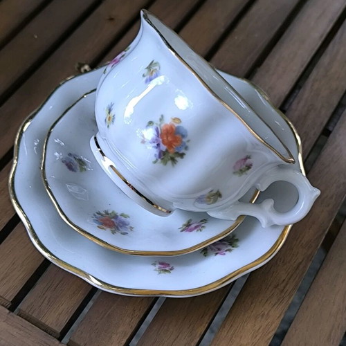 German porcelain triple tea and coffee set Fürstenberg Brunsviga like new