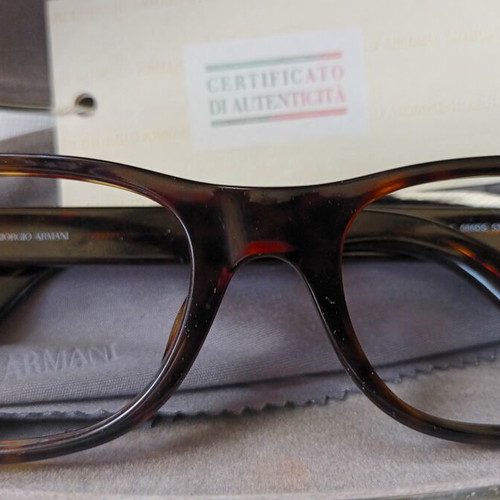 Giorgio Armani eyeglass frame new with brown case