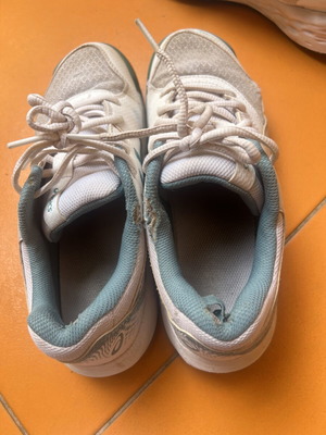 Asex tennis shoes for clay court, size 38.5, white and blue