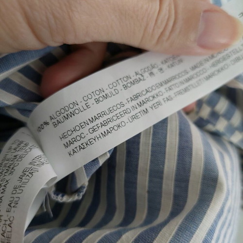Zara shirt new, 100% cotton, white and blue