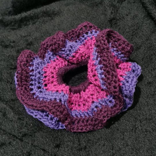 Handmade scrunchy new, pink and purple