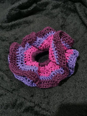 Handmade scrunchy new, pink and purple