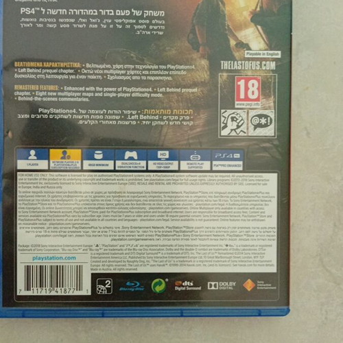 The Last Of Us Remastered PS4 game used, good condition