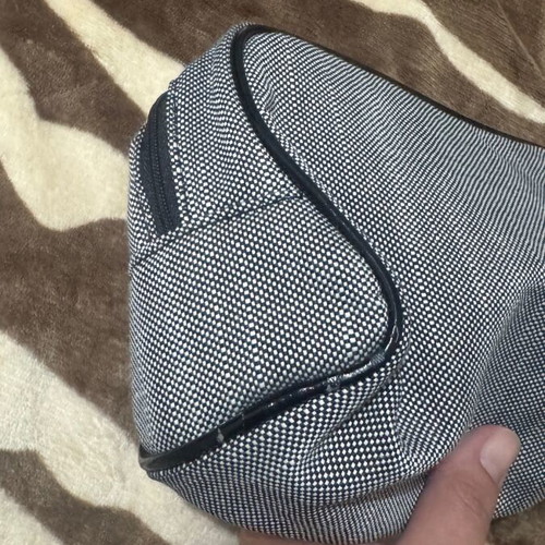 Dior fabric toiletry bag used, black and grey