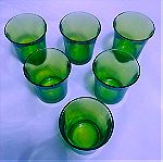  Ποτήρια κρασιού 6 τμ. 150 ml.  Duralex green/lime France 70'-79'.