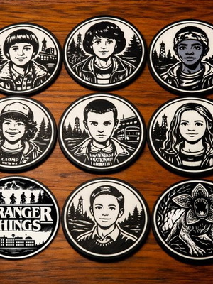 Stranger Things coasters new, 3D printed with durable PLA+