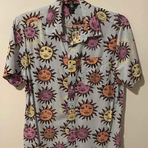 Volcom Ozzy Sun Skater Button Up Shirt like new, colorful, size S