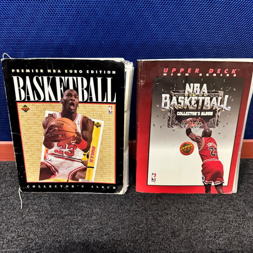 Upper Deck albums used, pack of 2 with 477 NBA Fleer cards