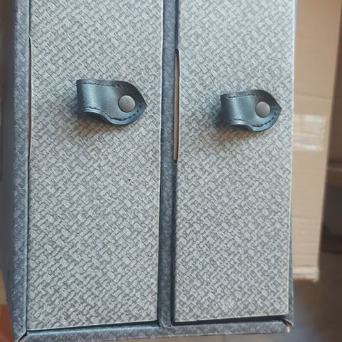 Gray filing drawer used for documents made of hard cardboard with 2 drawers