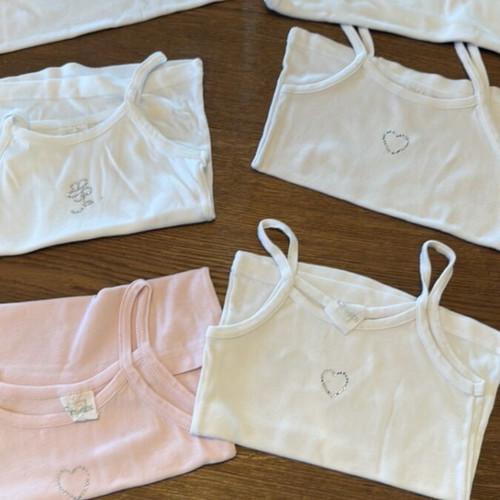 Girls' T-shirts used, white, ages 4-5