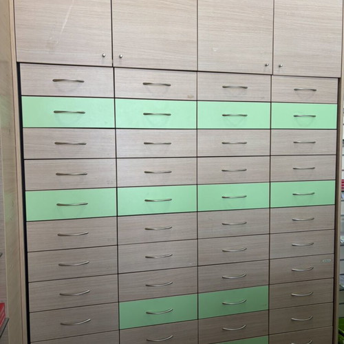 Pharmacy Cabinet Like New With Shelves And Drawers