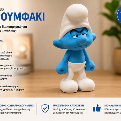 Smurf Grumpy 18cm 3D Printed Handmade Figure new