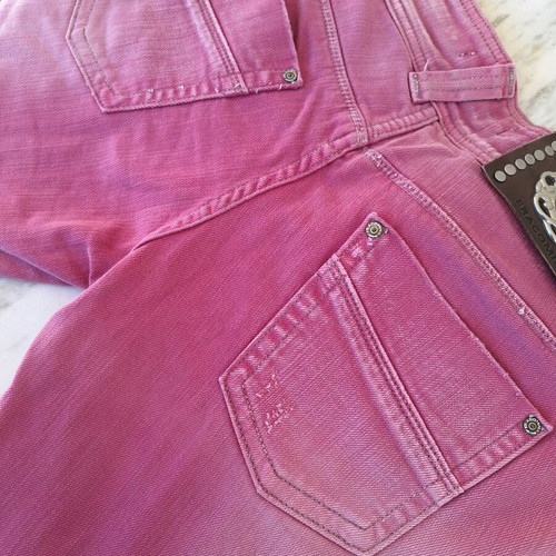 Fracomina pink capri jeans vintage pants used, size 46