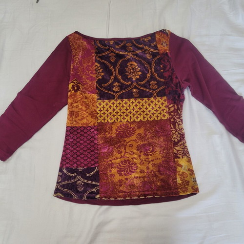 Danoff women's blouse, small, velvet front design