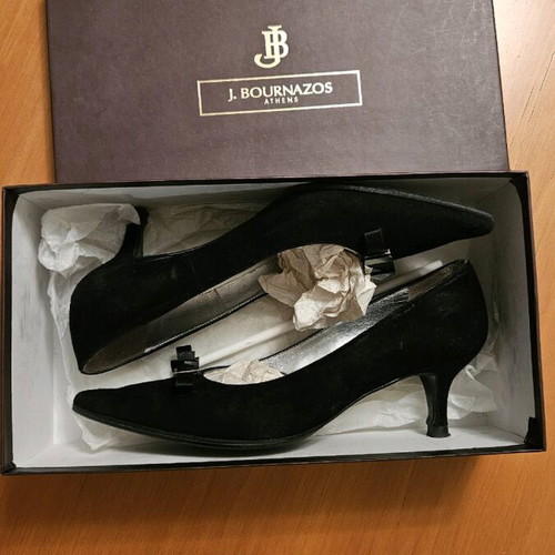 J.Bournazos Athens castor pumps like new, black, size 36