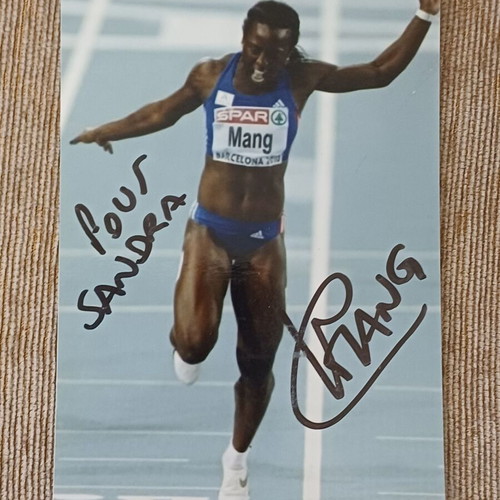 Autograph Véronique Mang with bronze medal Olympic Games Athens 2004 like new