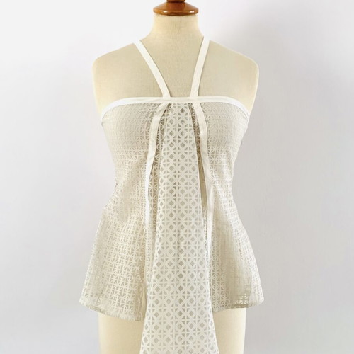 Asymmetric Ecru Top Ioanna Kourbela new, size S